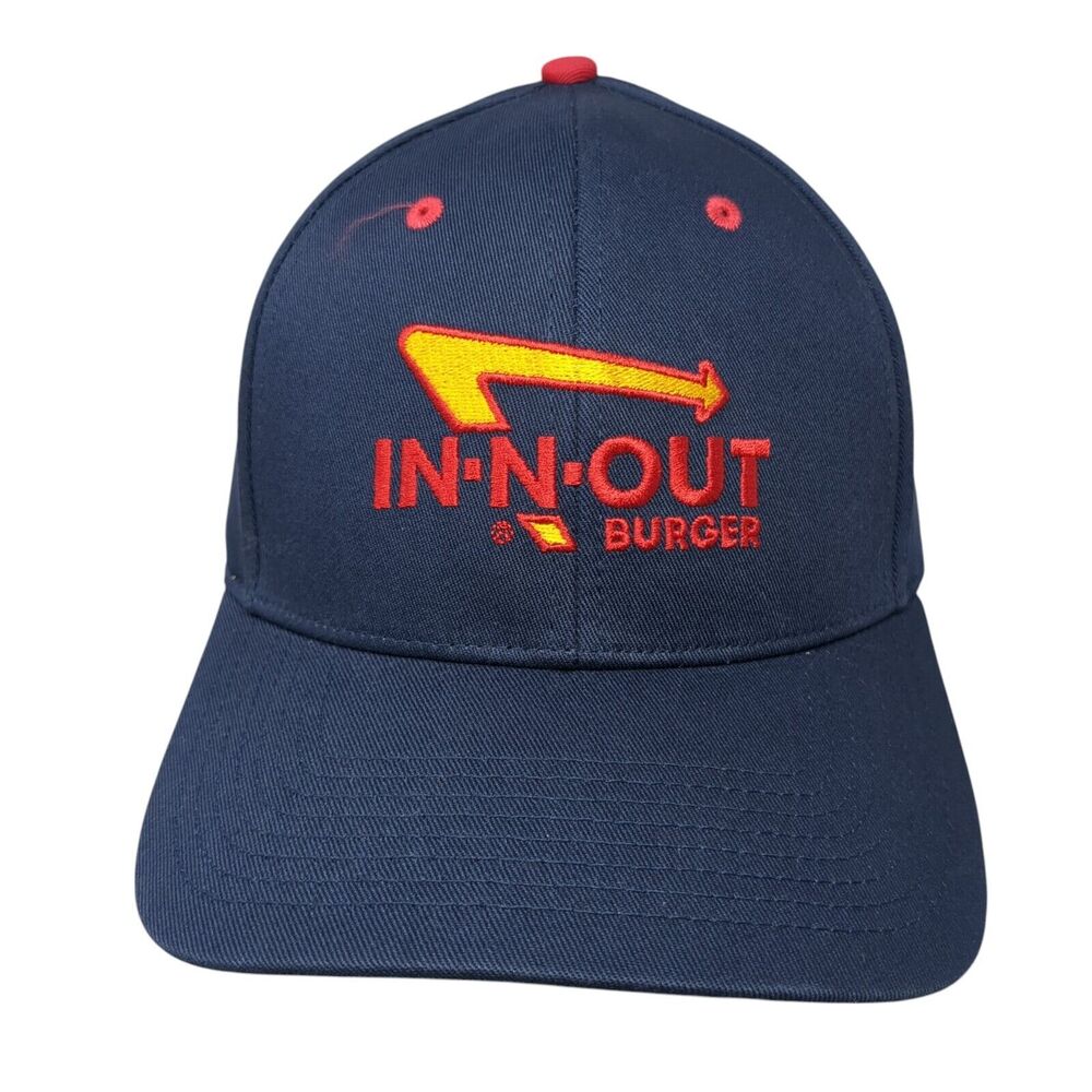 In-N-Out Burger Fitted Hat Blue Large/XL Embroidered Stretch 6 Panel